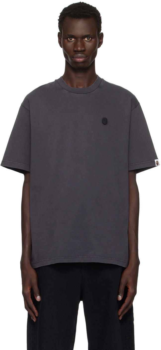 Majica kratkih rukava BAPE Ape Head One Point Garment Dyed T-Shirt Crna | 0ZXTEM109305M