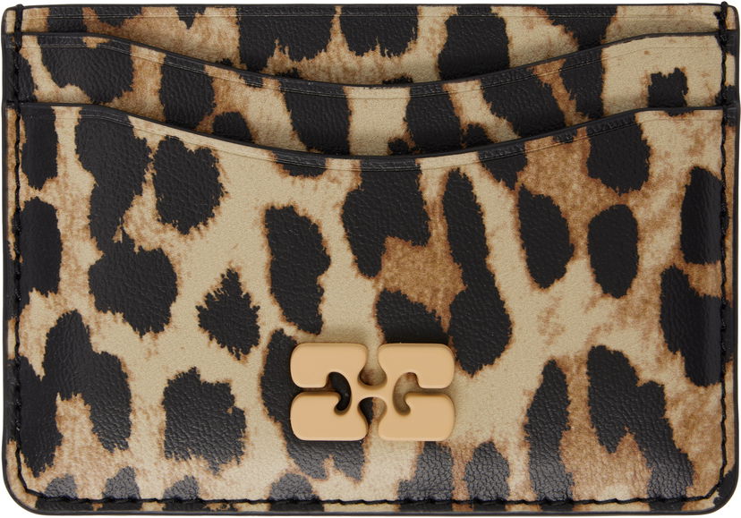 Novčanik GANNI GANNI Bou Leopard Print Card Holder Bež | A6541