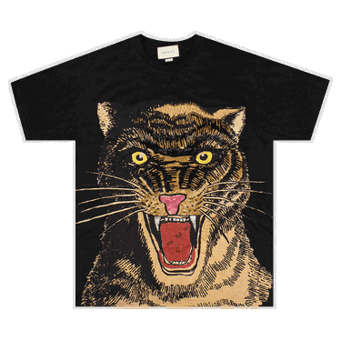 Majica kratkih rukava Gucci Embroidered Tiger Oversized T-Shirt Crna | 539081 XJA8V 1082, 0