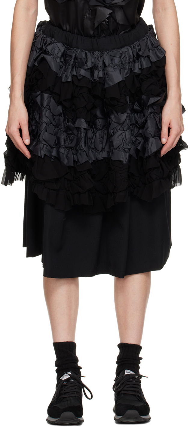 Suknja Comme des Garçons Comme des Garçons Layered Midi Skirt Crna | RL-S008-051