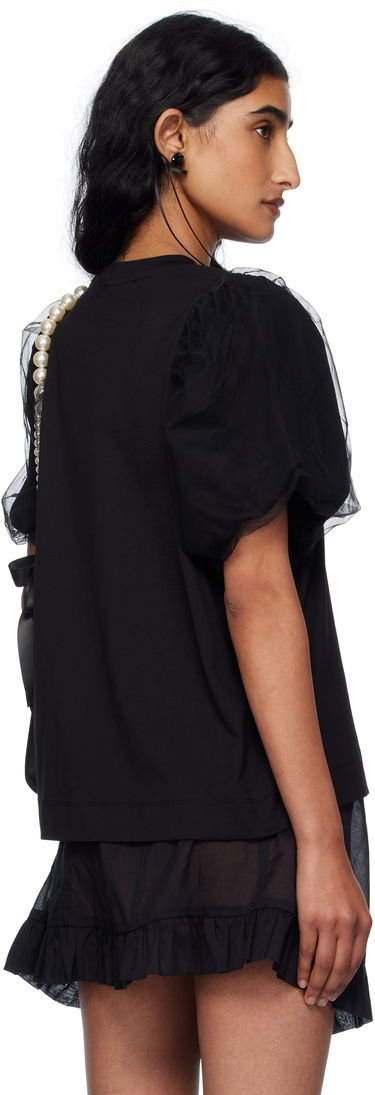 Majica kratkih rukava Simone Rocha Simone Rocha Tulle Overlay Puff Sleeve T-Shirt Crna | 5397 0553, 2
