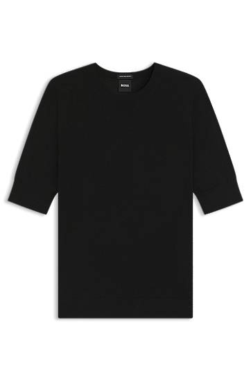 Džemper BOSS Virgin Wool Knit Sweater Crna | 50544996