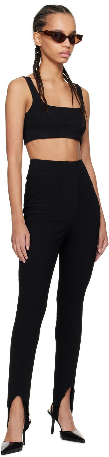 Hlače Nanushka Nanushka Savita Seersucker Stirrup Trousers Crna | NW25RSPA20199, 3