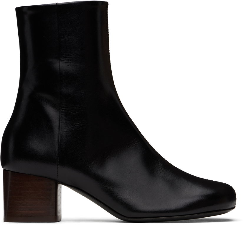 Odjeća LEMAIRE LEMAIRE Anatomic 55 Leather Ankle Boots Crna | FO0206 LL0078