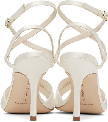 Dodaci Manolo Blahnik Manolo Blahnik Tormenfa Heeled Sandals Bijela | 124-2486, 1