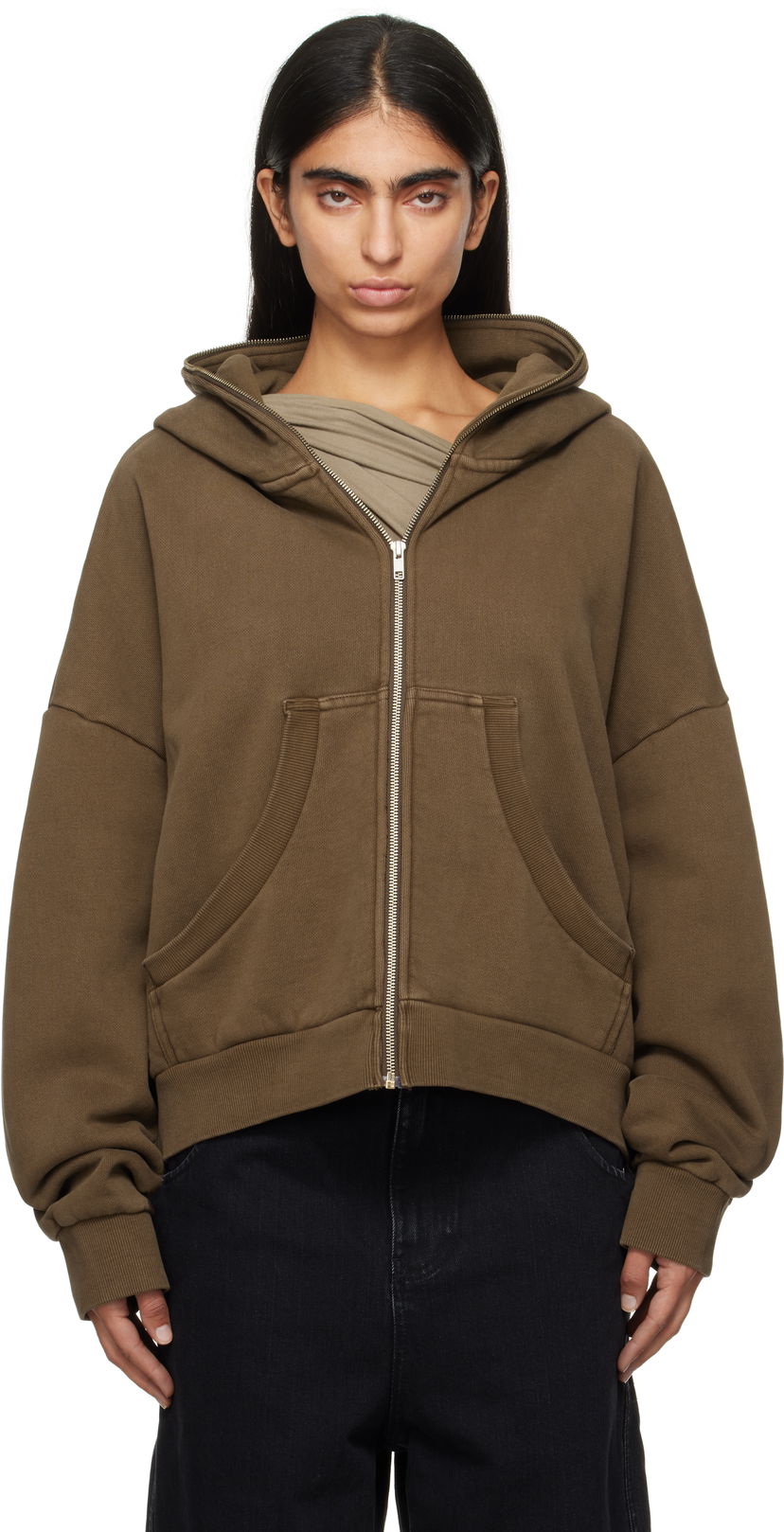 Dukserice Entire Studios Entire Studios Eternal Zip Hoodie Smeđa | ES2202BT