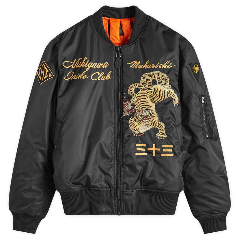 Bomber jakna Maharishi Nekomata Tiger MA1 Jacket Crna | 4580-BLK