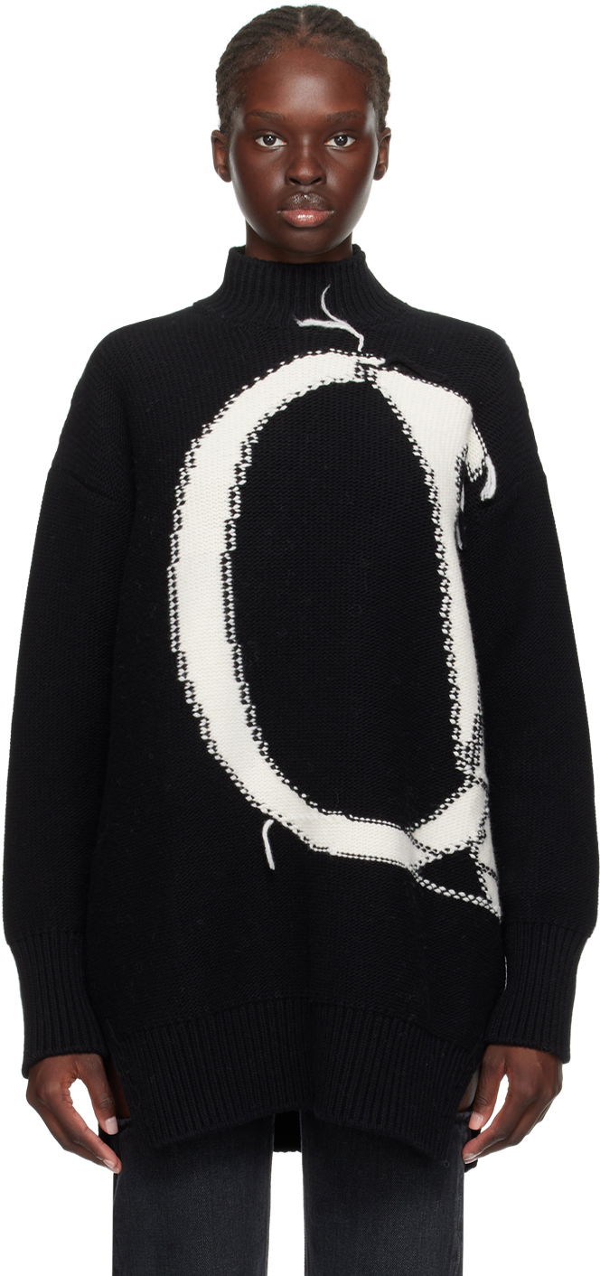 Džemper Off-White Black Loose Thread Sweater Crna | OWHF044F23KNI0021004
