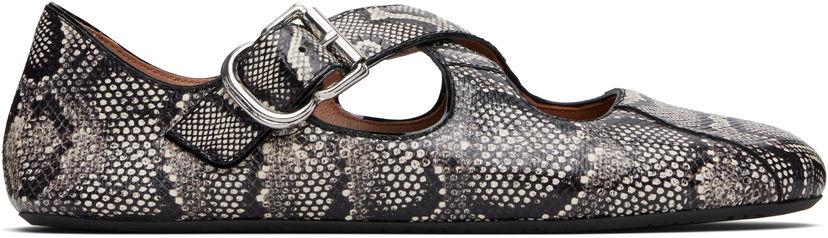 Tenisice i cipele Alaïa ALAÏA Criss Cross Snake Ballerina Flats Crna | AA3A046I054