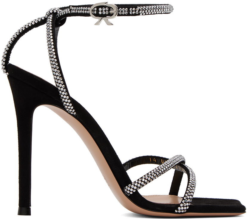 Tenisice i cipele Gianvito Rossi Crystal-Embellished Suede Sandals Crna | G32326.15RIC.CAM