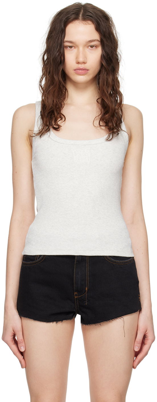 Majica bez rukava Ksubi Stacked Origin Tank Top Bijela | WPS24TA002