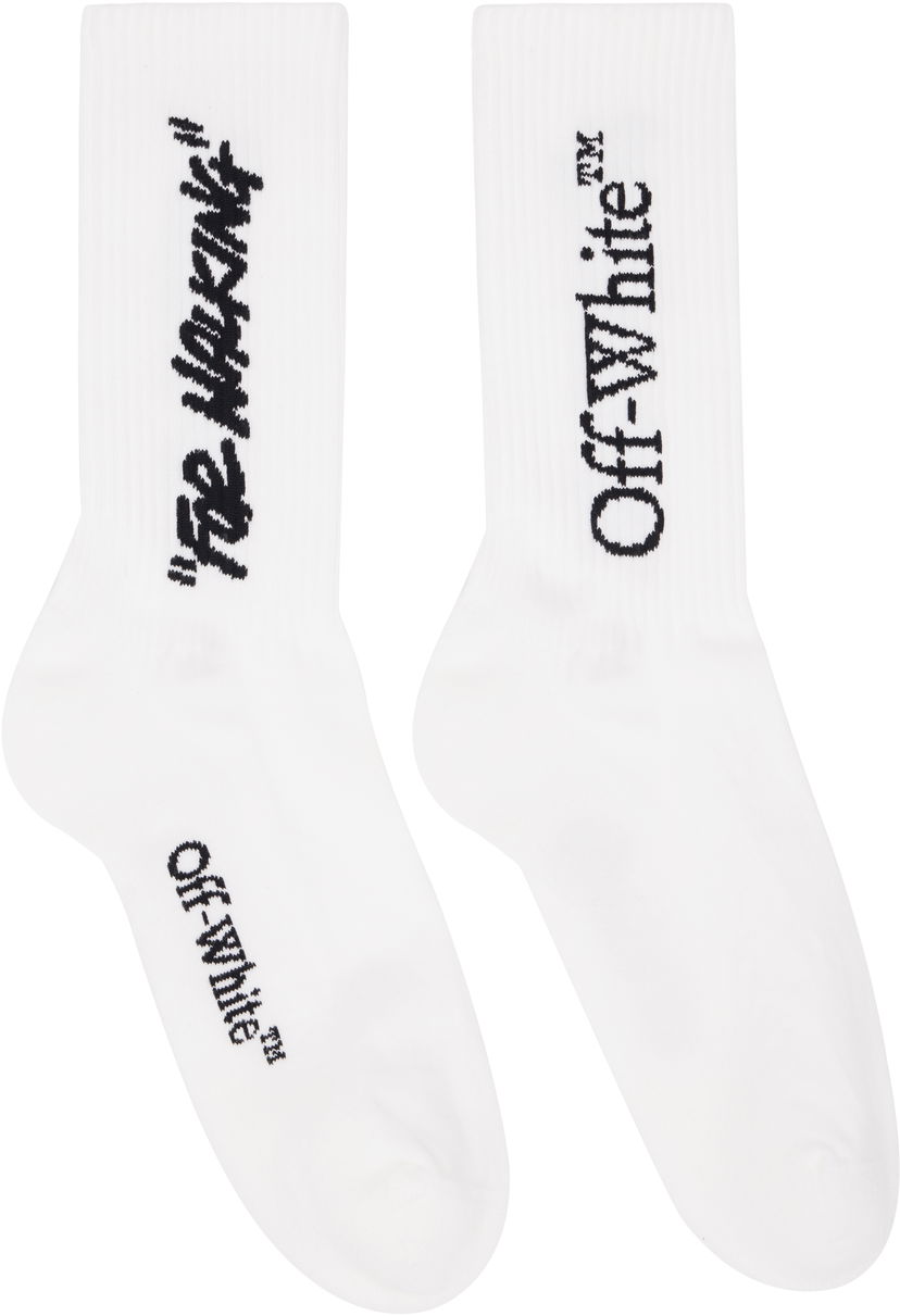 Čarape Off-White Quote Mid Socks Bijela | OMRA085C99KNI0020110