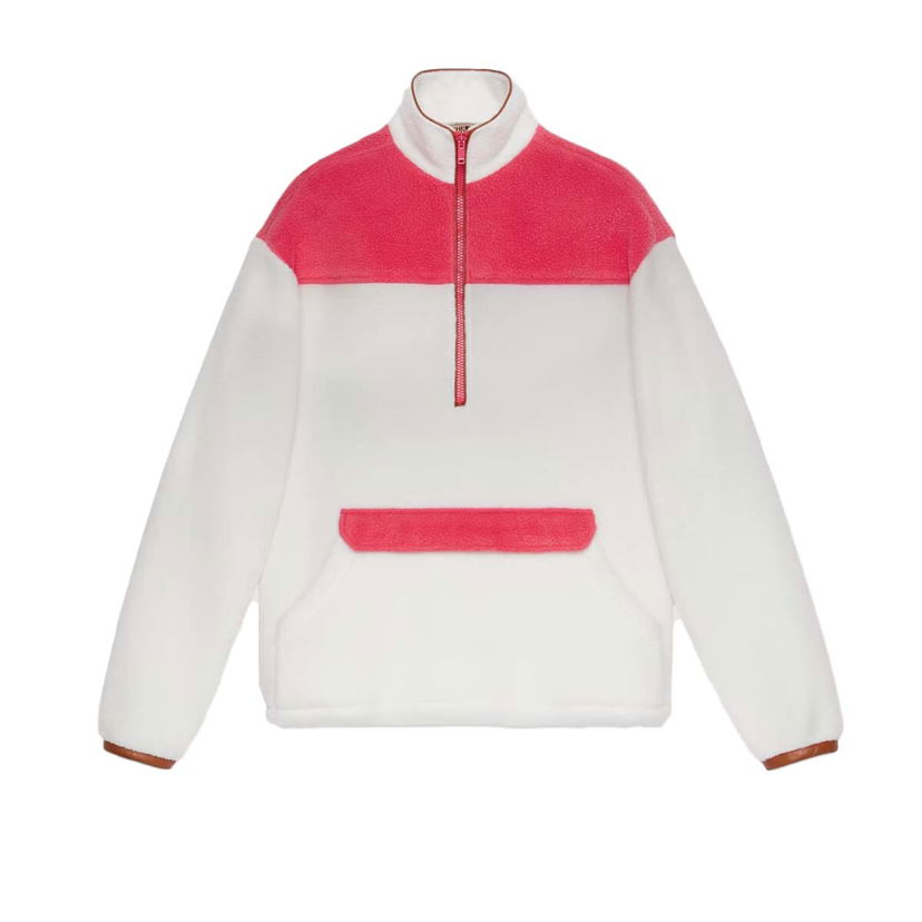 Džemper Gucci Fleece Sweatshirt Bijela | 673724 XJDUK 9799