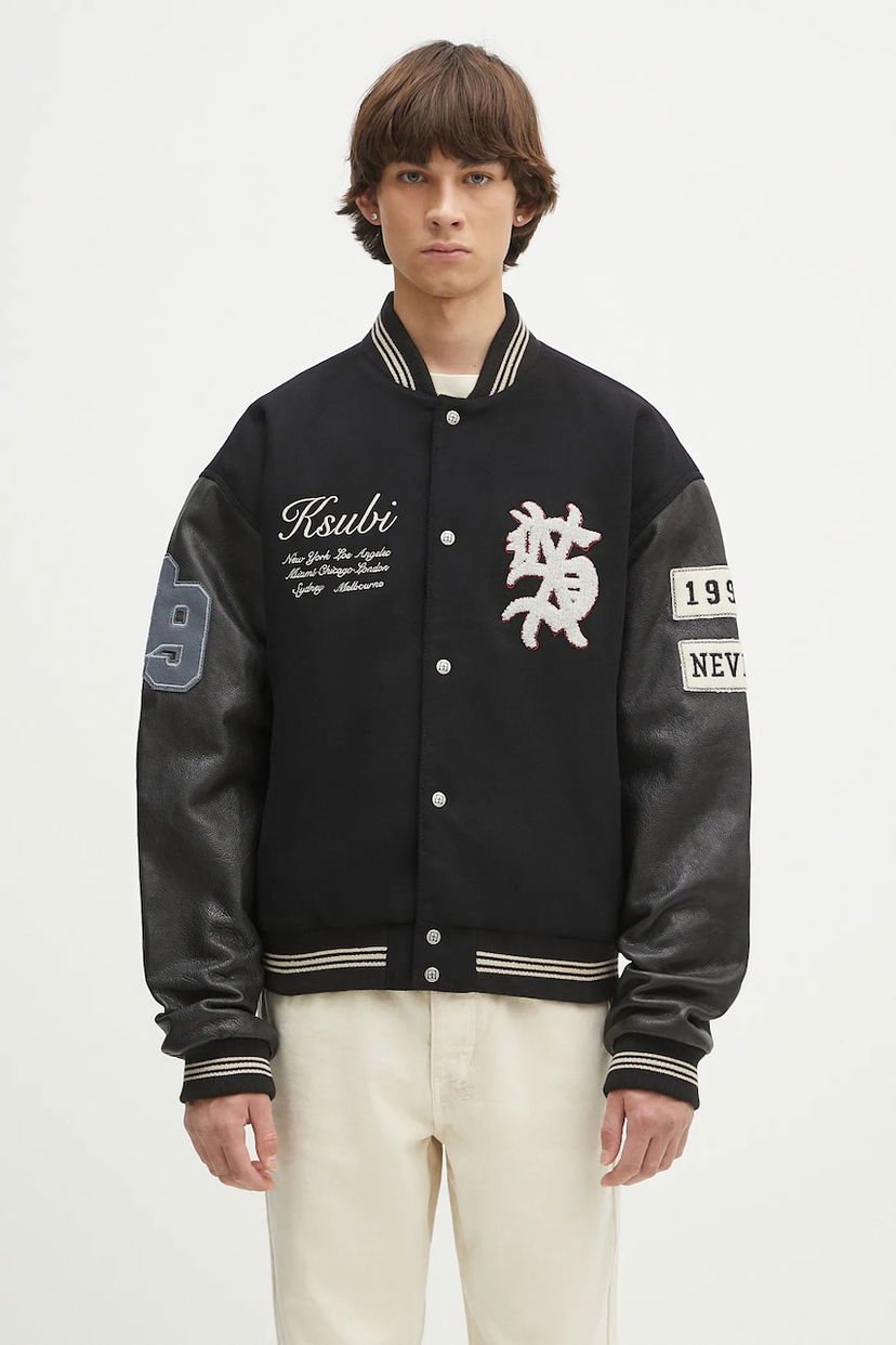 Bomber jakna Ksubi KSUBI Playoff Varsity Bomber Jacket Crna | MSP25JK003