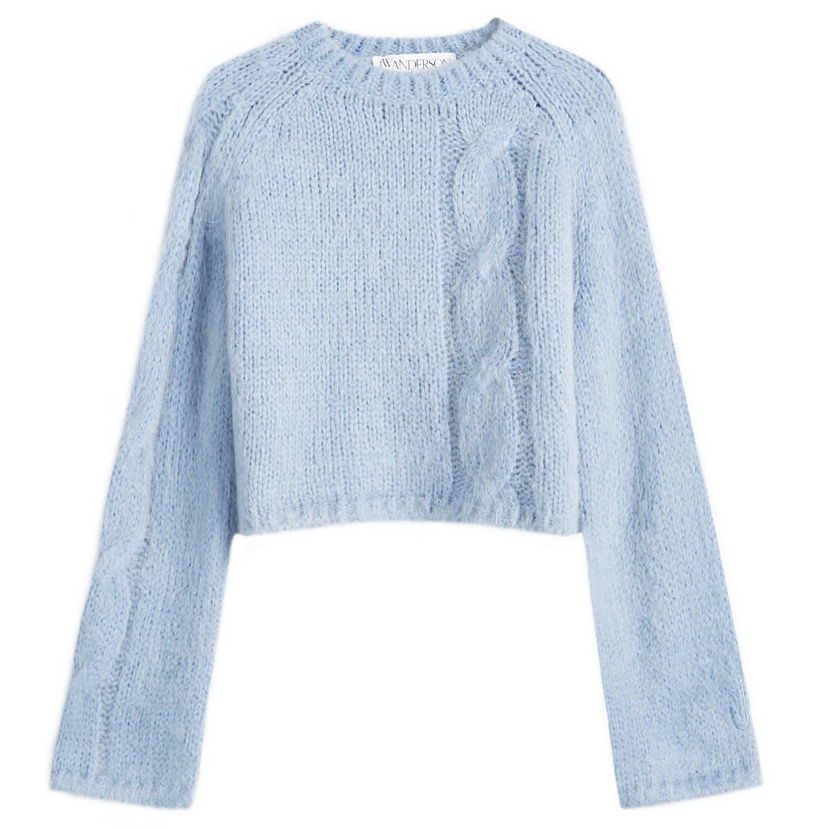 Džemper JW Anderson Cropped Cable Knit Jumper Plava | KW1230-YN0314-804