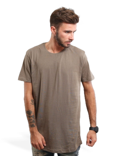 Majica kratkih rukava Urban Classics Shaped Long Tee Smeđa | TB638-army green