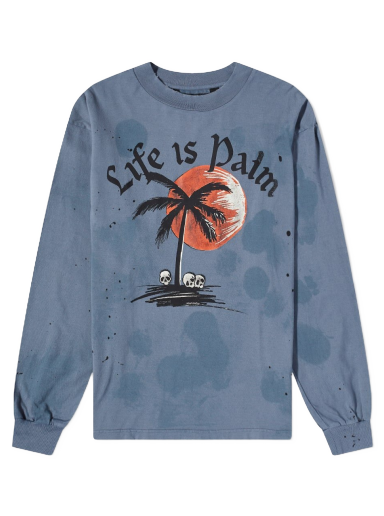 Džemper Palm Angels Sumset Palm Garmet Dyed Tee Siva | PMAB002F22JER0034910