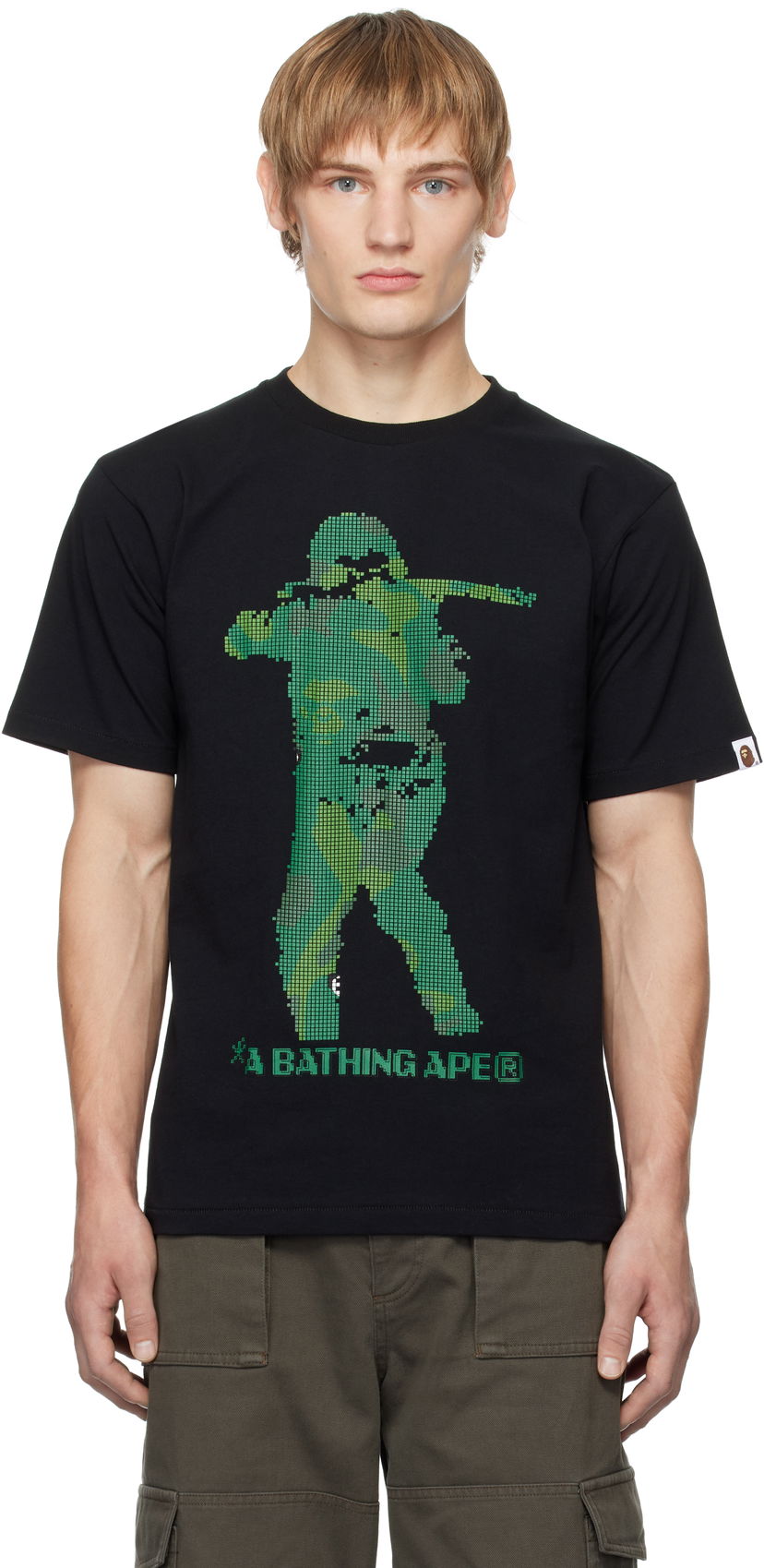 Majica kratkih rukava BAPE Bitmap Soldier Graphic T-Shirt Crna | 001TEK801042M