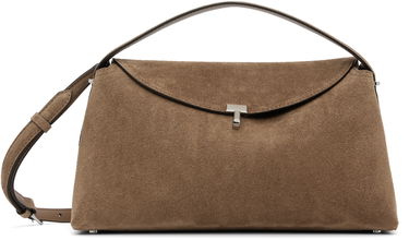 Ručna torbica TOTEME TOTEME T-Lock Suede Top Handle Bag Smeđa | 241-WAL961-LE0004, 0