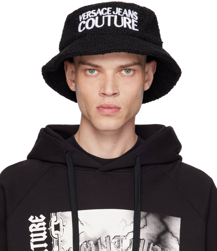 Šešir Versace Wool Logo Bucket Hat Crna | E77GAZK07_EZSB12