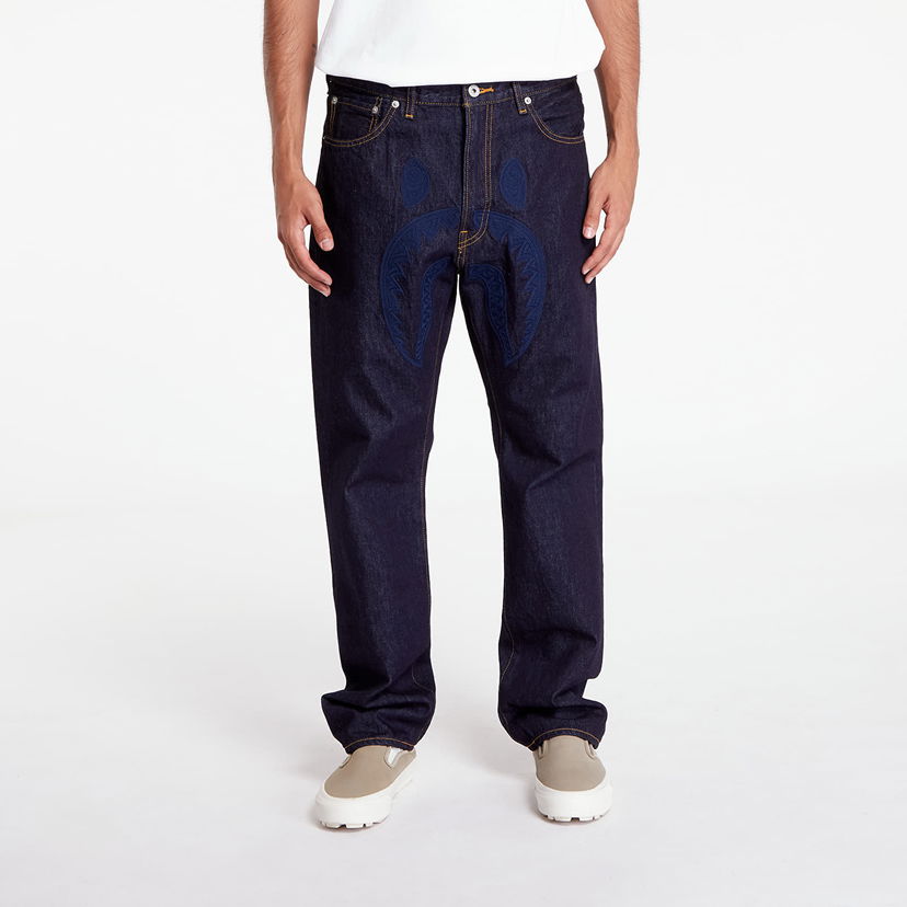 Jeans BAPE A BATHING APE Shark 13 Oz Denim Pants Indigo Tamnoplava | 001DPK801004M ING