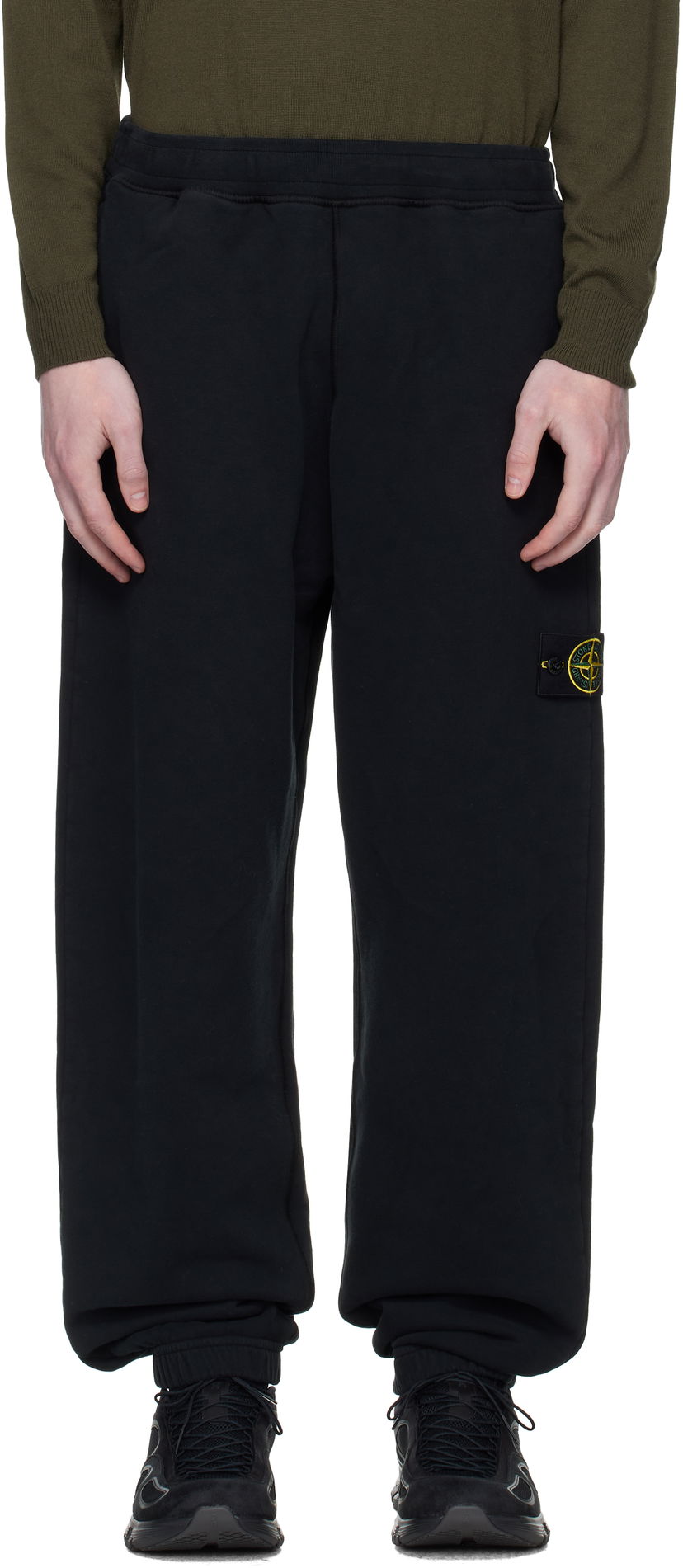 Trenirka Stone Island Stone Island Brushed Organic Cotton Fleece Sweatpants Crna | K2S15 6200004 S0A20