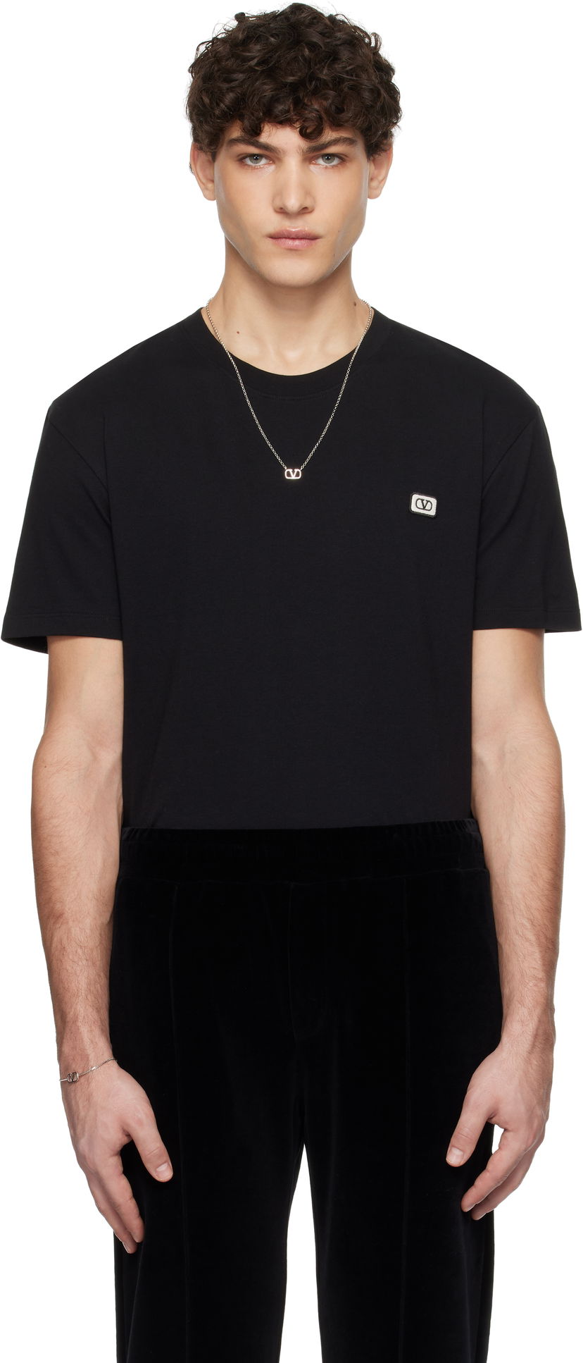 Majica kratkih rukava Valentino Patch T-Shirt Crna | 6V3MG10VAQ8