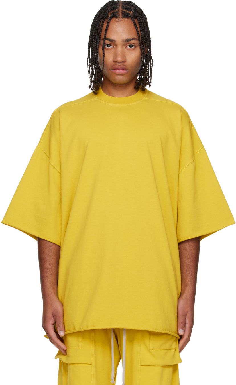Majica kratkih rukava Rick Owens Concordians Tommy Oversized Raw-Edge Short-Sleeve T-shirt Žuta | DU02E7259 RIG