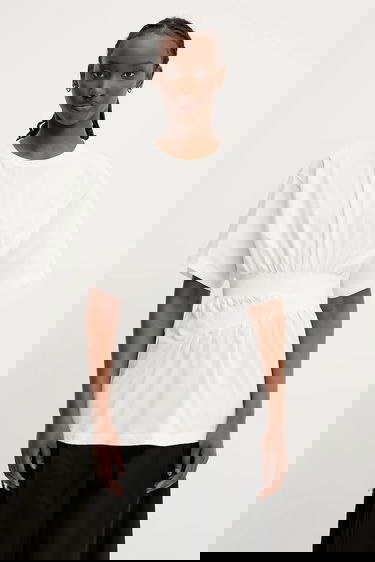 Majica kratkih rukava Maison Margiela MM6 Maison Margiela Women's Fitted T-Shirt Bijela | S52GC0335, 0