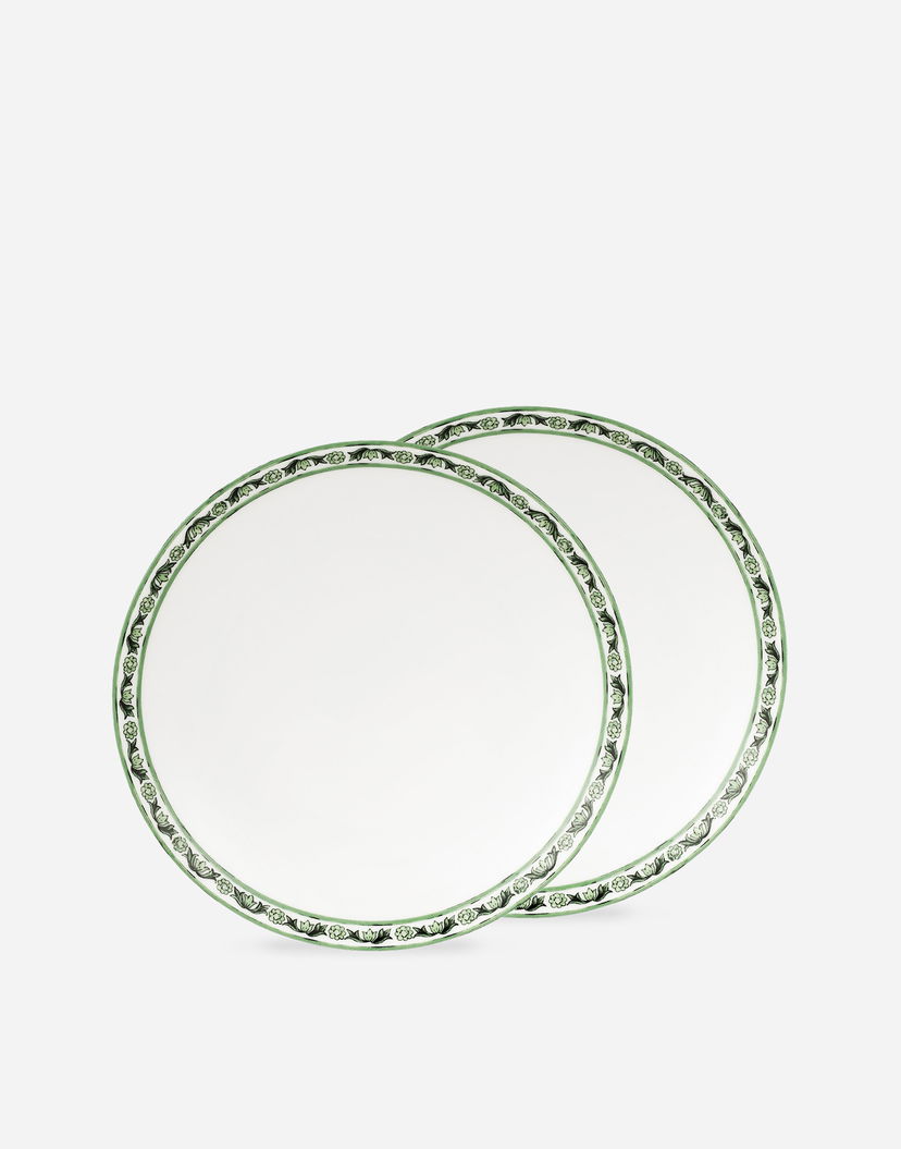Home decor Dolce & Gabbana Set of 2 Porcelain Dessert Plates Zelena | TC0S03TCALIUV028