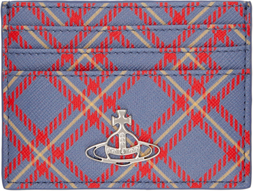 Novčanik Vivienne Westwood Vivienne Westwood Flat Card Holder with Tartan Print Plava | 54030006W-S0022-