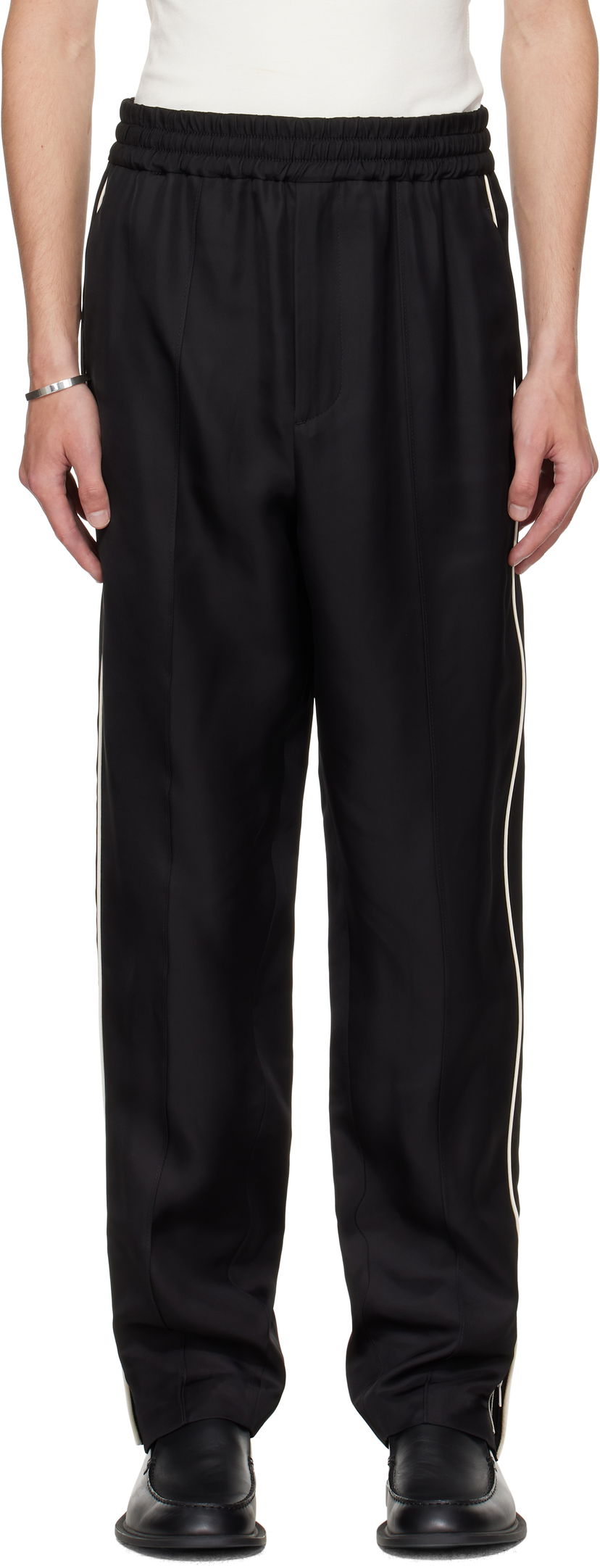 Hlače Jil Sander Jil Sander Piped Trousers Crna | J61KA0061_J65280