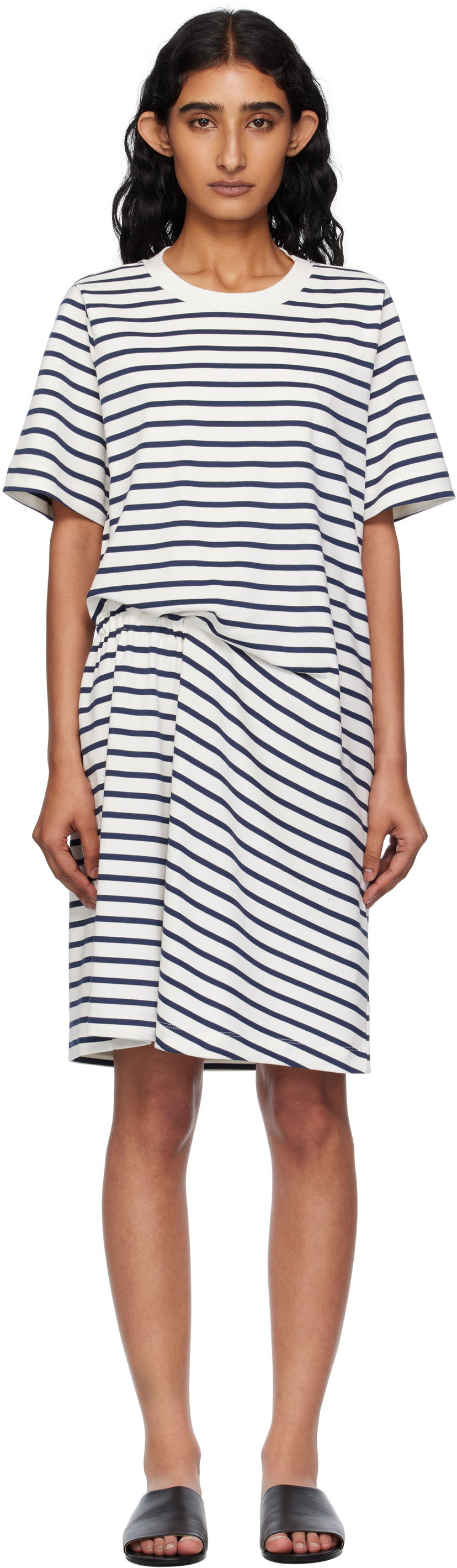 Haljina Max Mara Weekend Max Mara Pireo Striped Minidress Bijela | 2515621012600