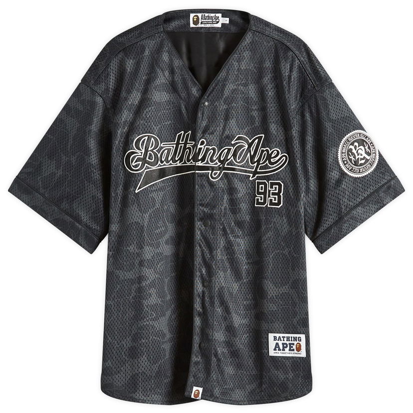 Dres BAPE Bathing Ape Camo Baseball Jersey Crna | 001SRL301003M-BLK