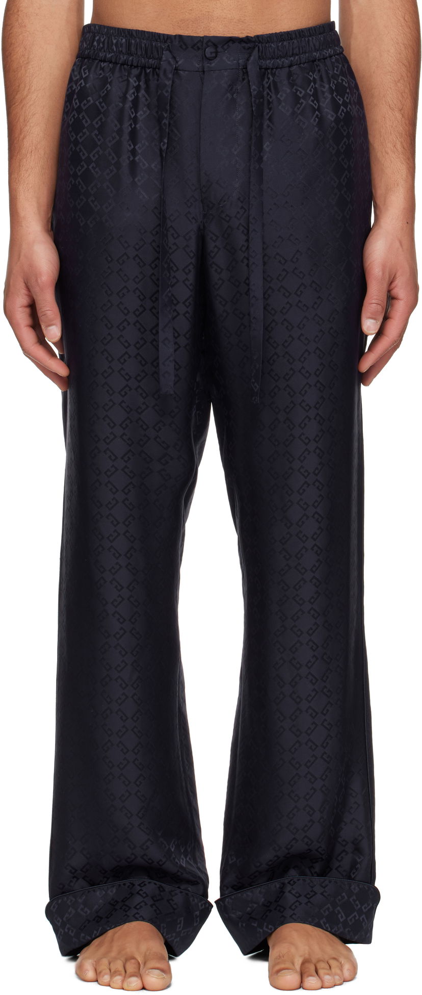 Hlače Givenchy Givenchy Monogram Jacquard Pyjama Pants Crna | BM51J015U4401