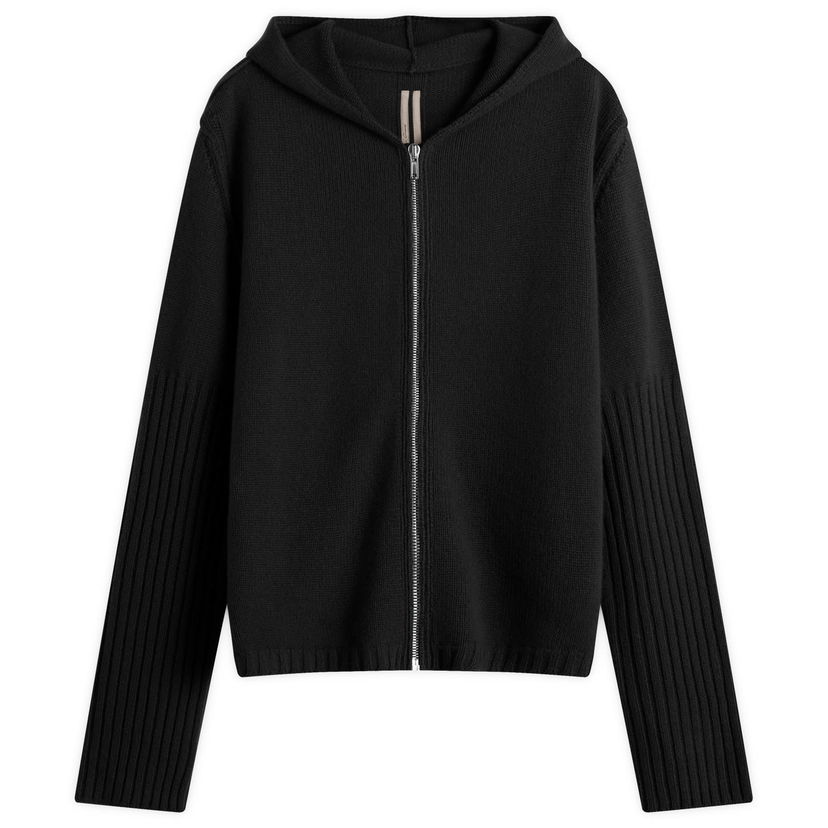 Džemper Rick Owens Rick Owens Knit Zip Hoodie Crna | RU02E1666-KWV-09