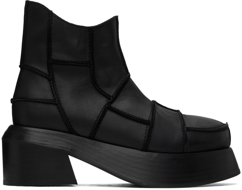 Odjeća Eckhaus Latta Eckhaus Latta Patchwork Ankle Boots Crna | FEKLWPTWB99005