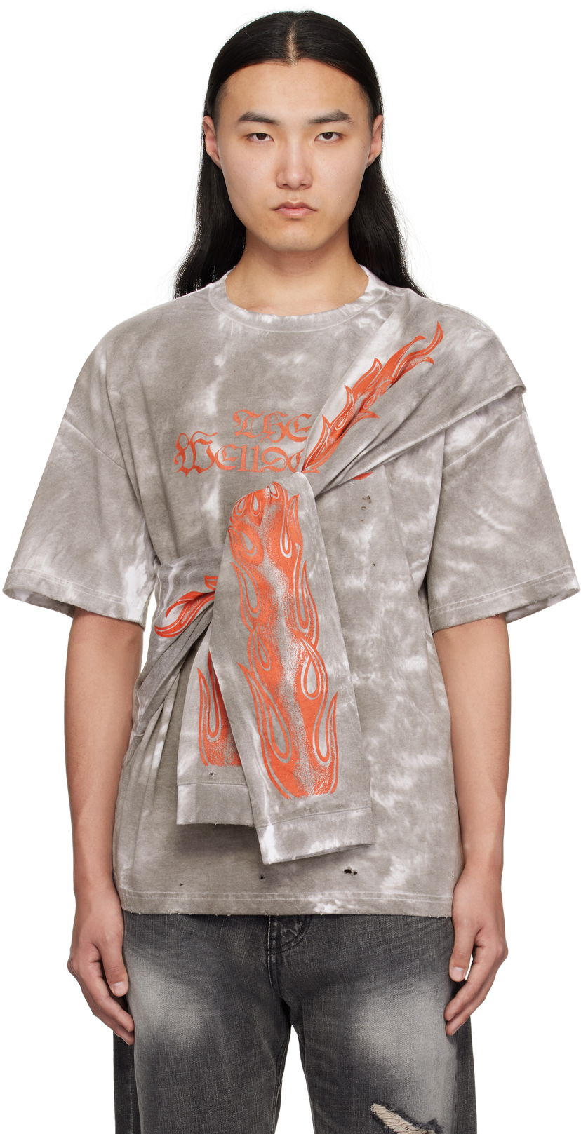 Majica kratkih rukava We11done We11done Muddy 4 Sleeves T-Shirt Siva | WD-TT0-25-732-U-BK