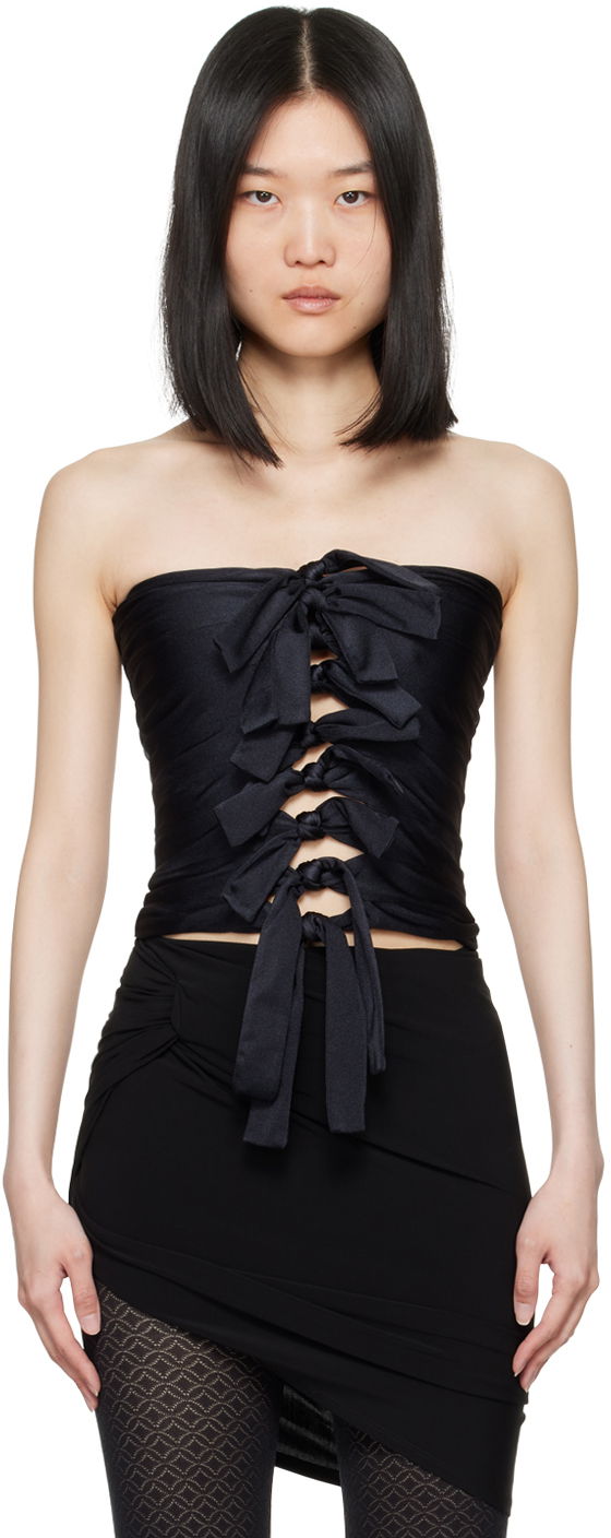 Majica bez rukava Coperni Coperni Knotted Gala Tube Top Crna | COPT57BIS545