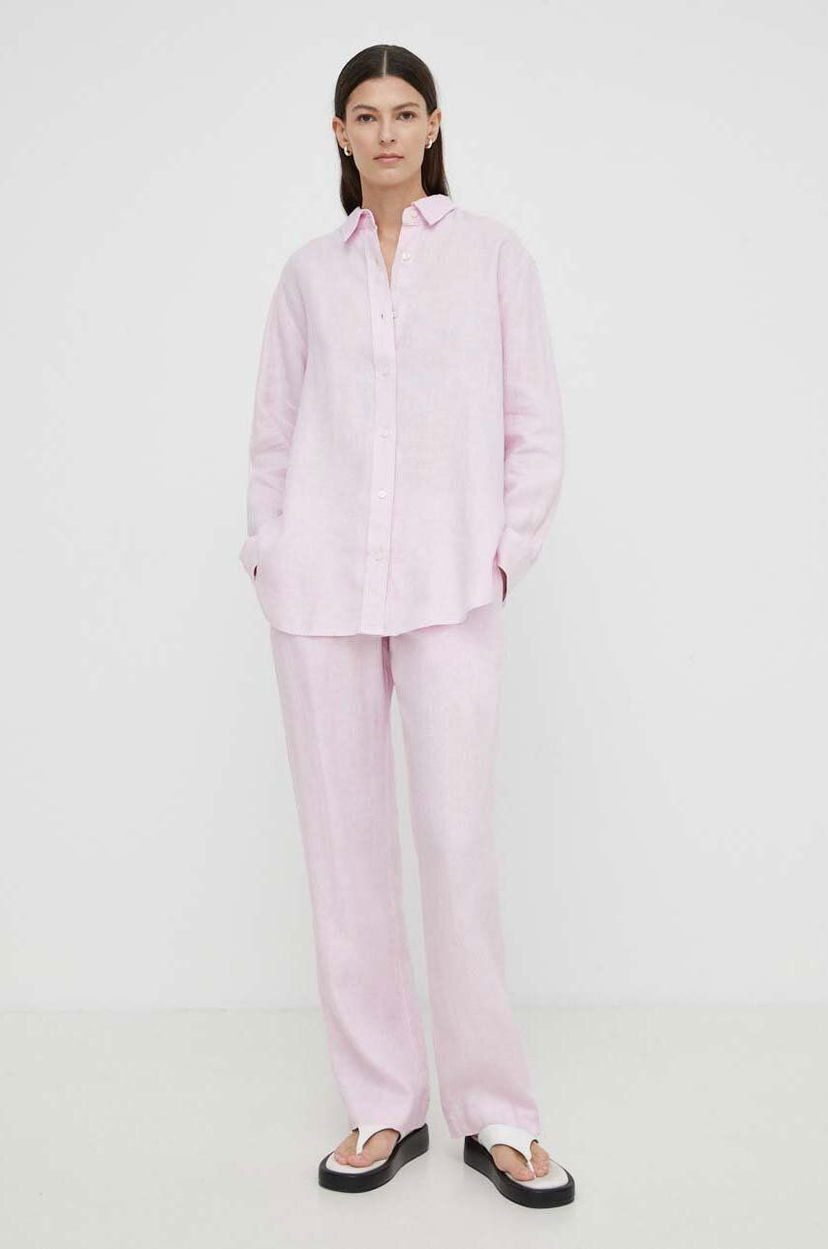Košulja Samsoe Samsoe Samsoe Samsoe HOYS Linen Pants and Shirt Set Ružičasta | F23900002