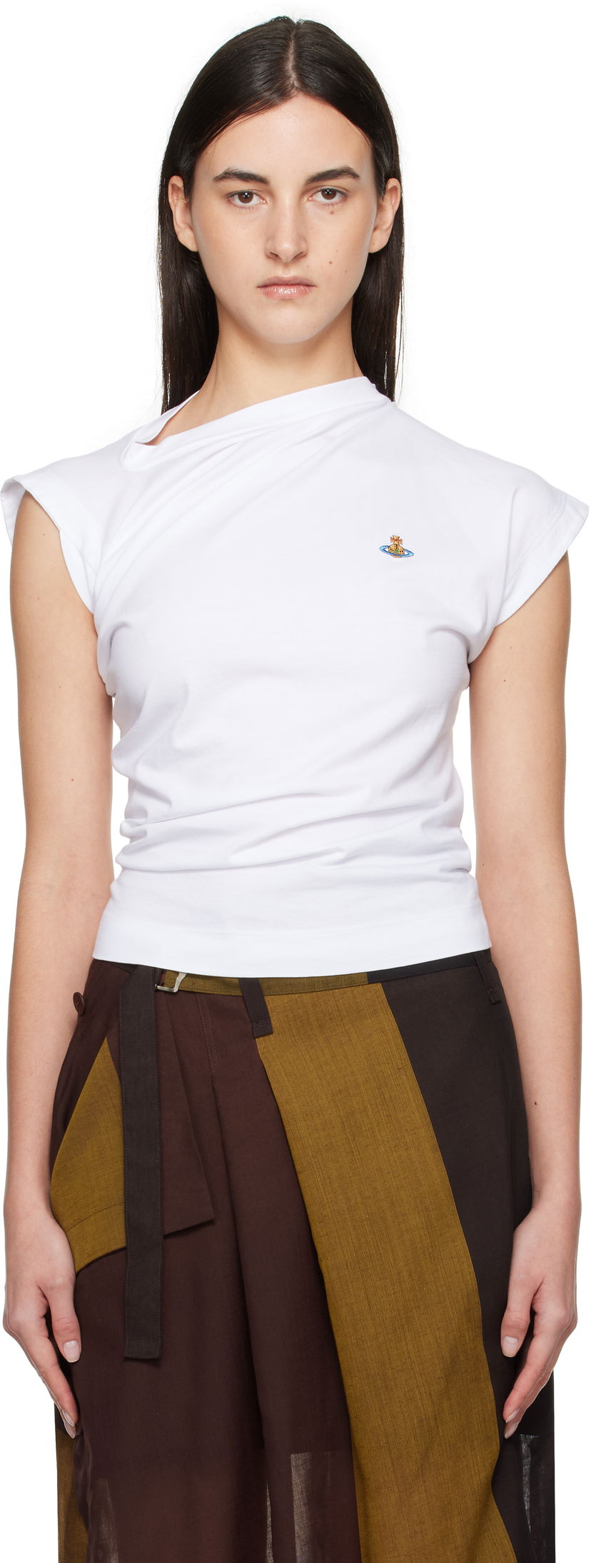 Majica bez rukava Vivienne Westwood Vivienne Westwood Hebo Draped T-Shirt Bijela | 1504000A-J001M-