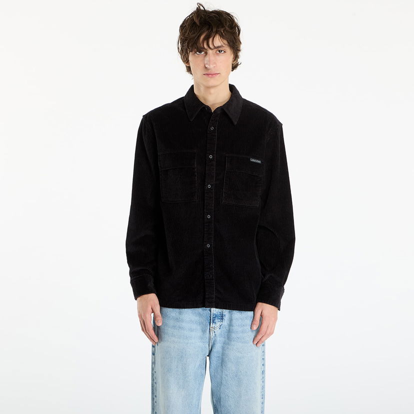 Košulja CALVIN KLEIN Ls Corduroy Pocket Shirt Crna | LV04RD106G UB1
