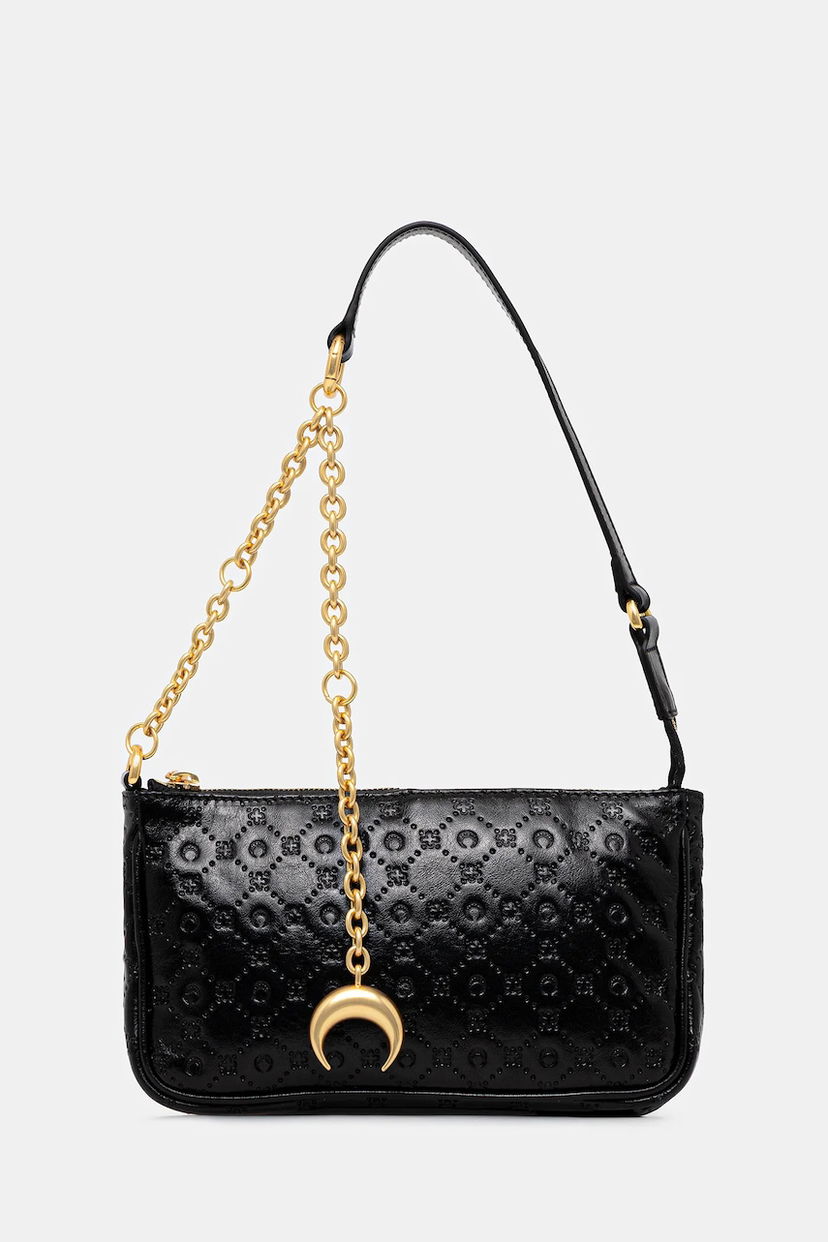 Ručna torbica Marine Serre Marine Serre Moonogram Embossed Leather Core Bag Crna | WBA018A.CLEA0051