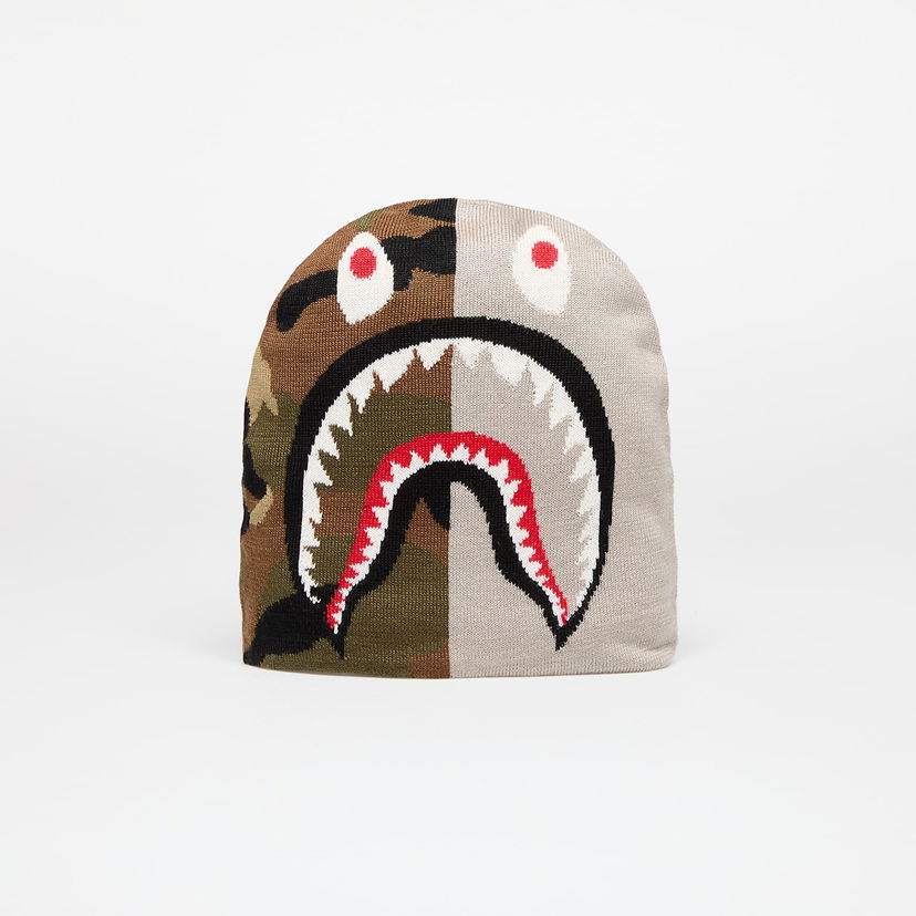 Kapica BAPE Shark Knit Hat Bež | 001HTK701006M GRA