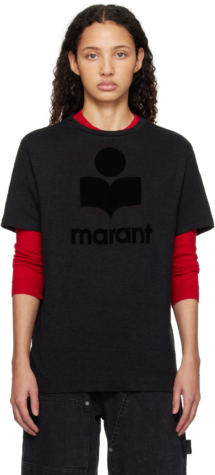 Majica kratkih rukava Isabel Marant Étoile Isabel Marant Etoile Zewel T-Shirt Crna | TS0001FB-A1N09E