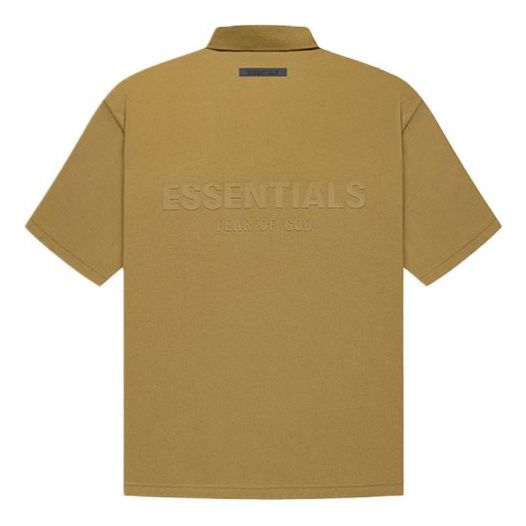 Polo majica Fear of God Essentials Logo Polo Shirt Bež | FOG-FW21-006
