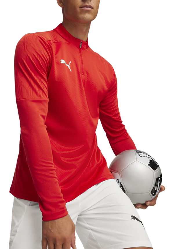 Majica kratkih rukava Puma teamFINAL Training 1/4 Zip Top Crvena | 658551-01