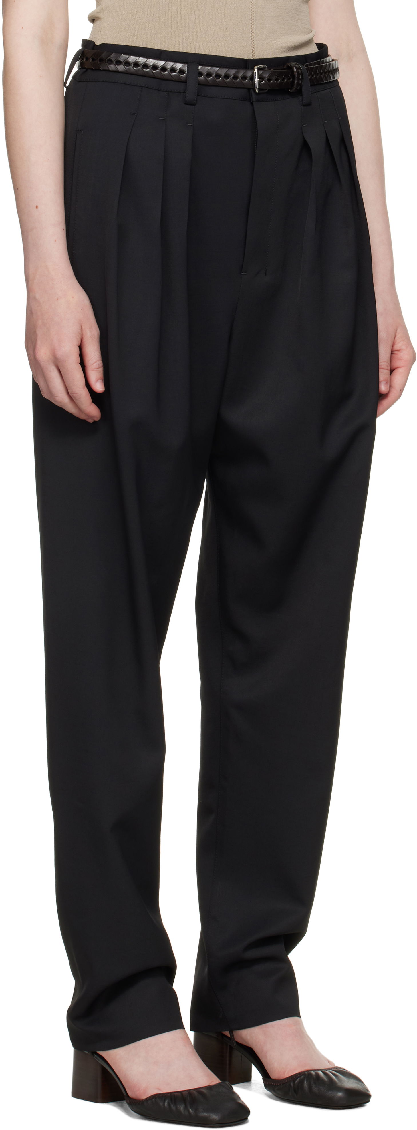 Hlače LEMAIRE Lemaire Pleated Tailored Trousers Crna | PA1178 LF1362, 1