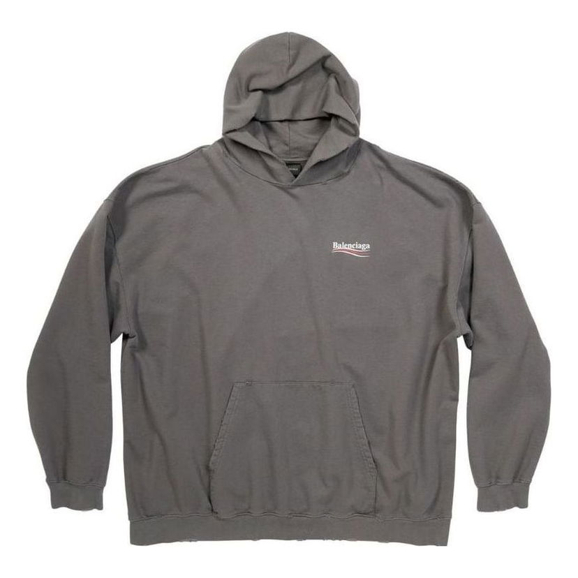 Dukserice Balenciaga Large Fit Political Campaign Hoodie Siva | 620973TNVG6