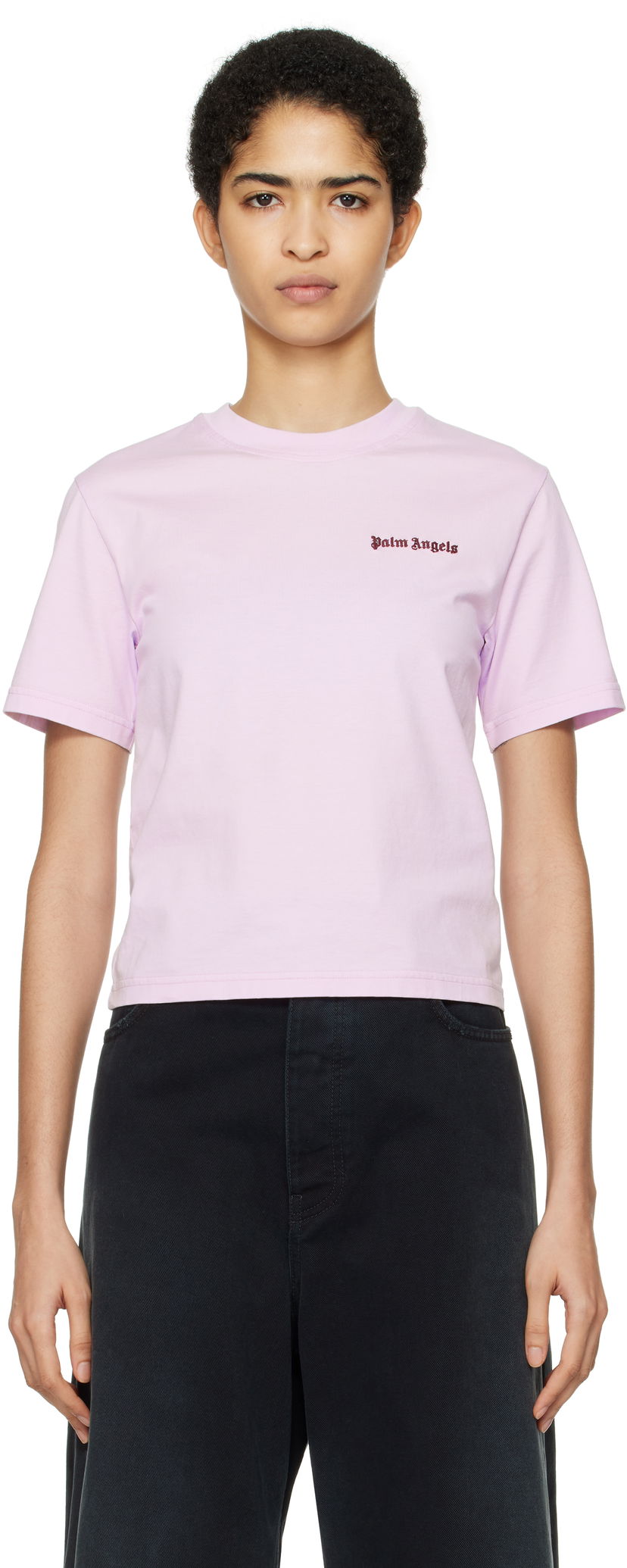 Majica kratkih rukava Palm Angels Classic Logo Fitted Tee Ružičasta | PWAA044F24JER0013629
